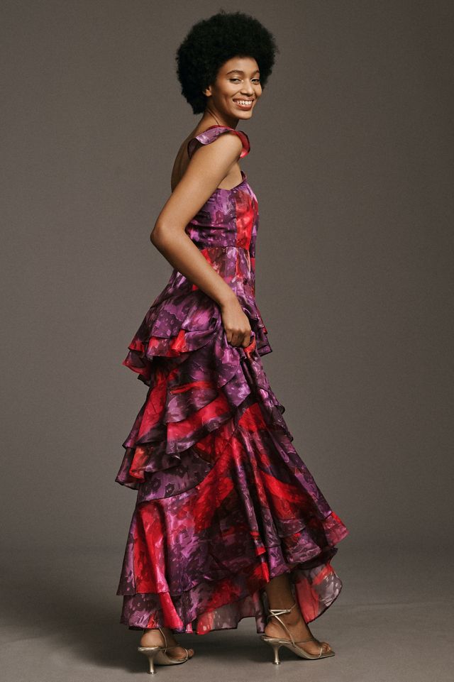 Hutch Miah VNeck Tiered Ruffle Maxi Dress Anthropologie