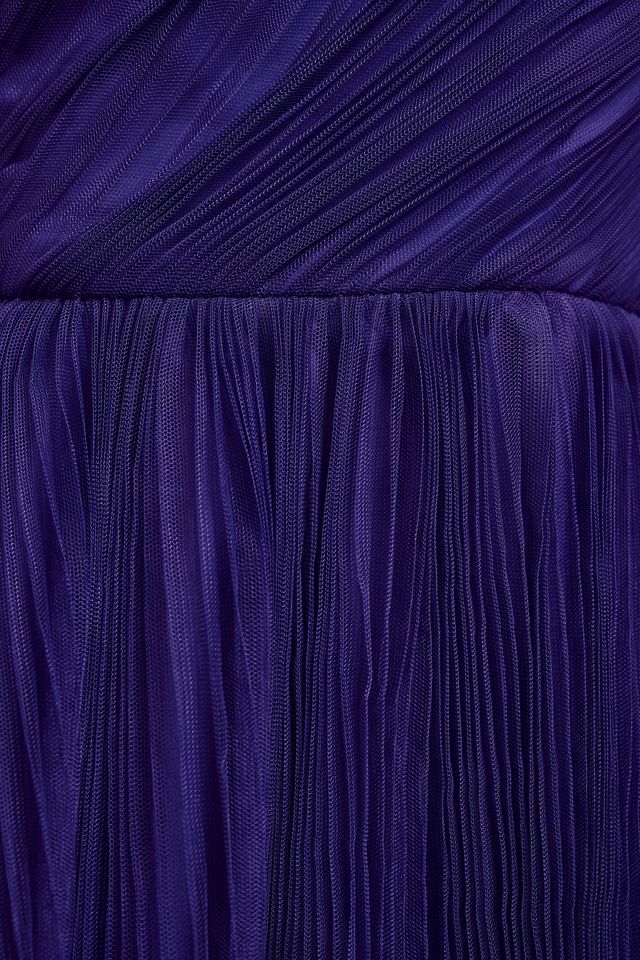 Hutch Xala One-Shoulder Tiered Pleated Tulle Maxi Dress #3