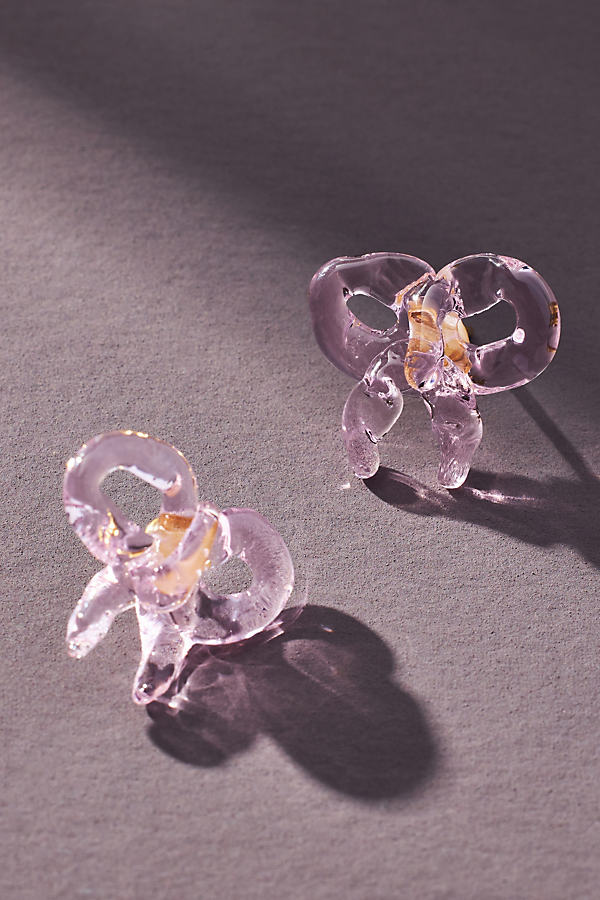 Levens Jewels Baby Bow Post Earrings In Pink