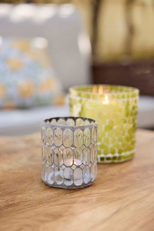 Paned Mosaic Votives, Set of 2 Clear #1