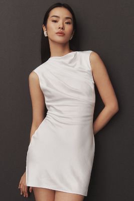Shop Significant Other Annabel Sleeveless High-neck Mini Dress In White