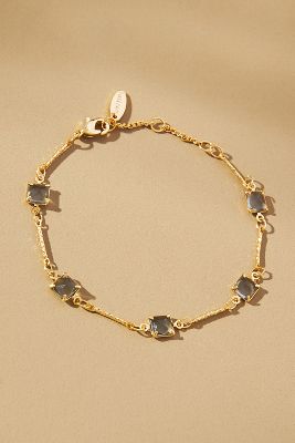 By Anthropologie Square Crystal Chain Bracelets In Grey