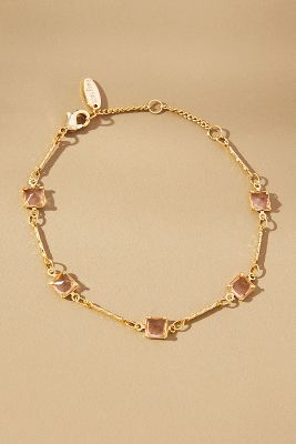 By Anthropologie Square Crystal Chain Bracelets In Pink