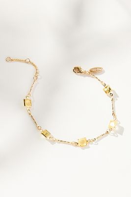 By Anthropologie Square Crystal Chain Bracelets In Yellow