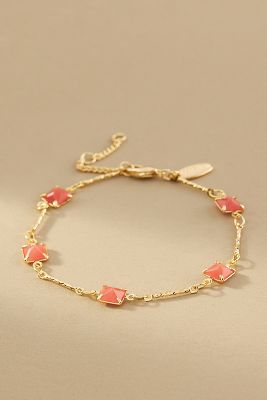 By Anthropologie Square Crystal Chain Bracelets In Orange