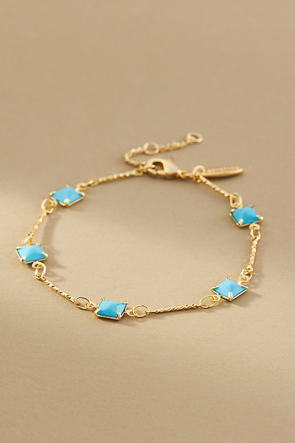 By Anthropologie Square Crystal Chain Bracelets In Blue