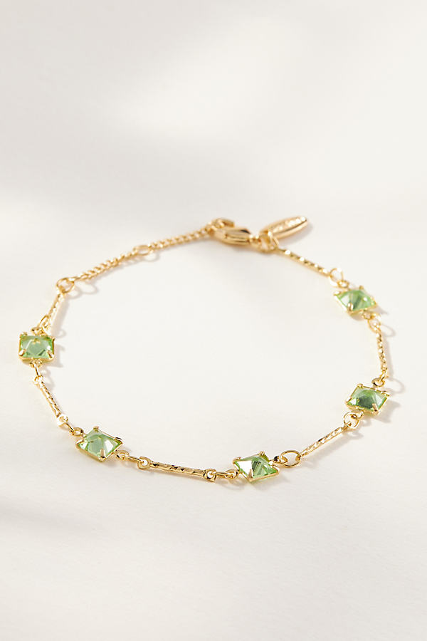 By Anthropologie Square Crystal Chain Bracelets In Multicolor