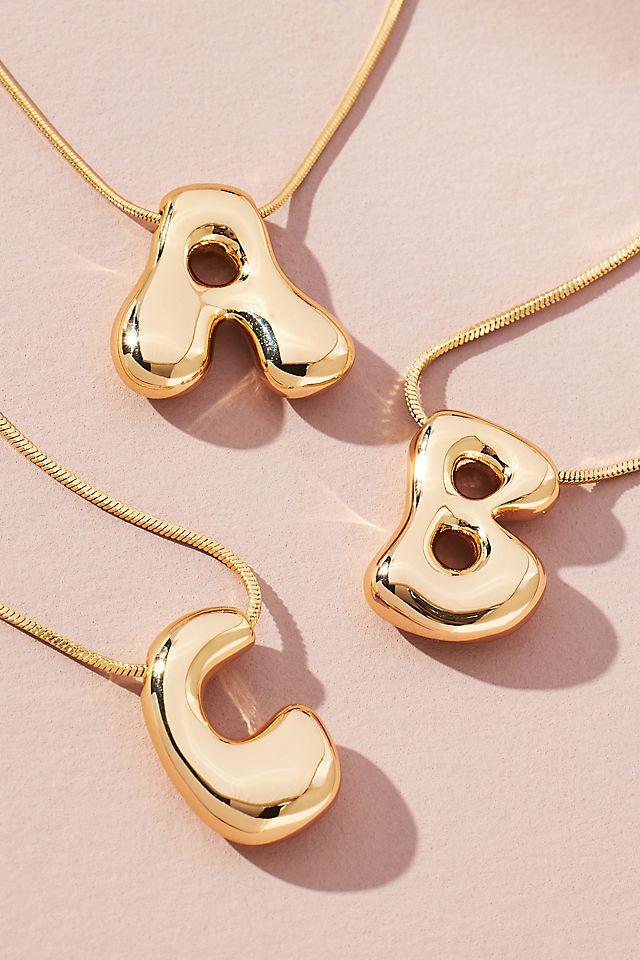Bubble Initial Necklace Bubble Initial Necklace