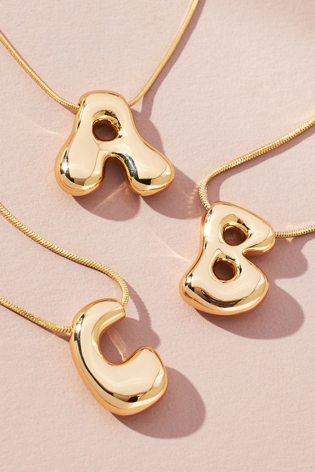 Bubble Letter Monogram Necklace Anthropologie