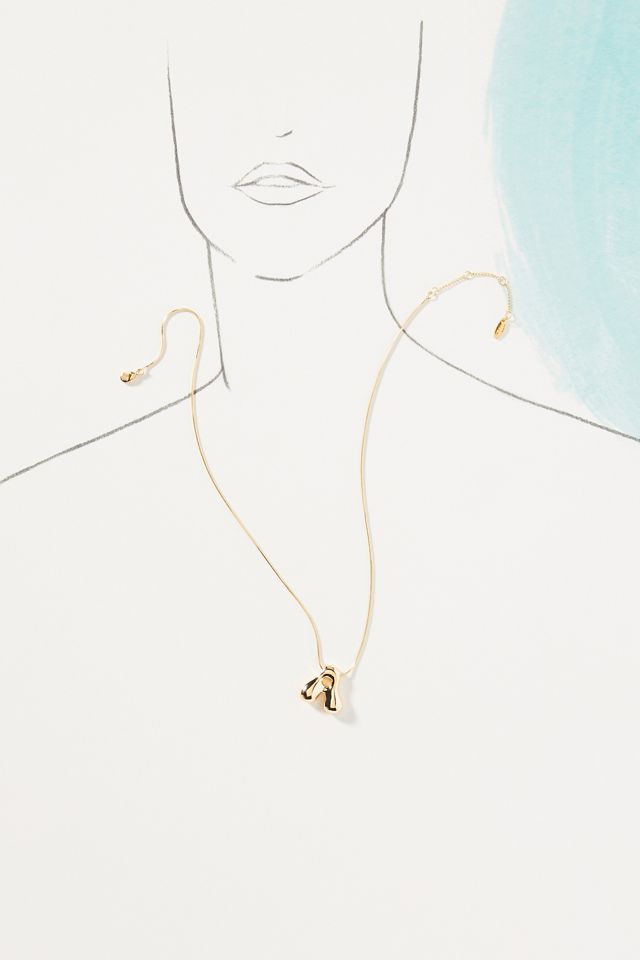Bubble Letter Monogram Necklace