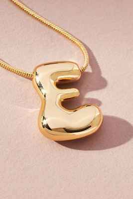 By Anthropologie Bubble Letter Monogram Necklace In Multicolor