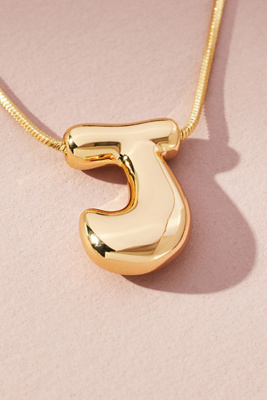 By Anthropologie Bubble Letter Monogram Necklace In Multicolor