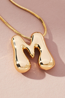 By Anthropologie Bubble Letter Monogram Necklace In Multicolor