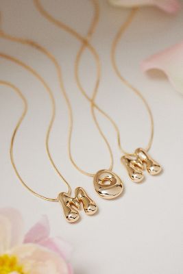 Bubble Letter Monogram Necklace | Anthropologie