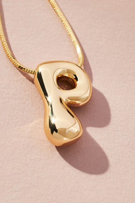 By Anthropologie Bubble Letter Monogram Necklace In Multicolor