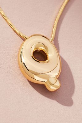 By Anthropologie Bubble Letter Monogram Necklace In Gold