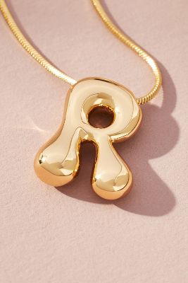 By Anthropologie Bubble Letter Monogram Necklace In Multicolor