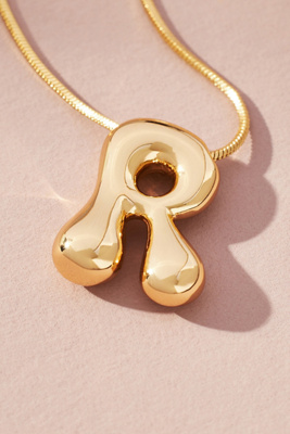 By Anthropologie Bubble Letter Monogram Necklace In Multicolor