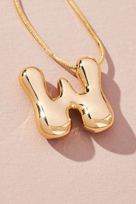 By Anthropologie Bubble Letter Monogram Necklace In Multicolor