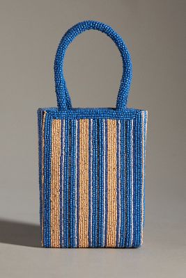 Shop By Anthropologie Beaded Mini Tote In Blue