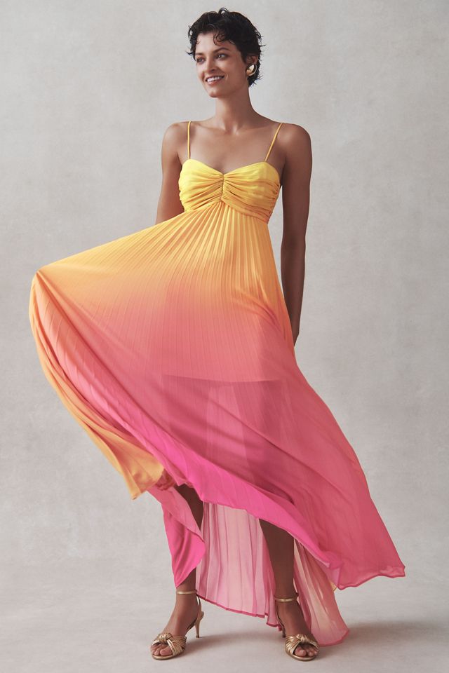 Delfi Collective Nicole Ombre Chiffon Lace-Up Maxi Dress #3