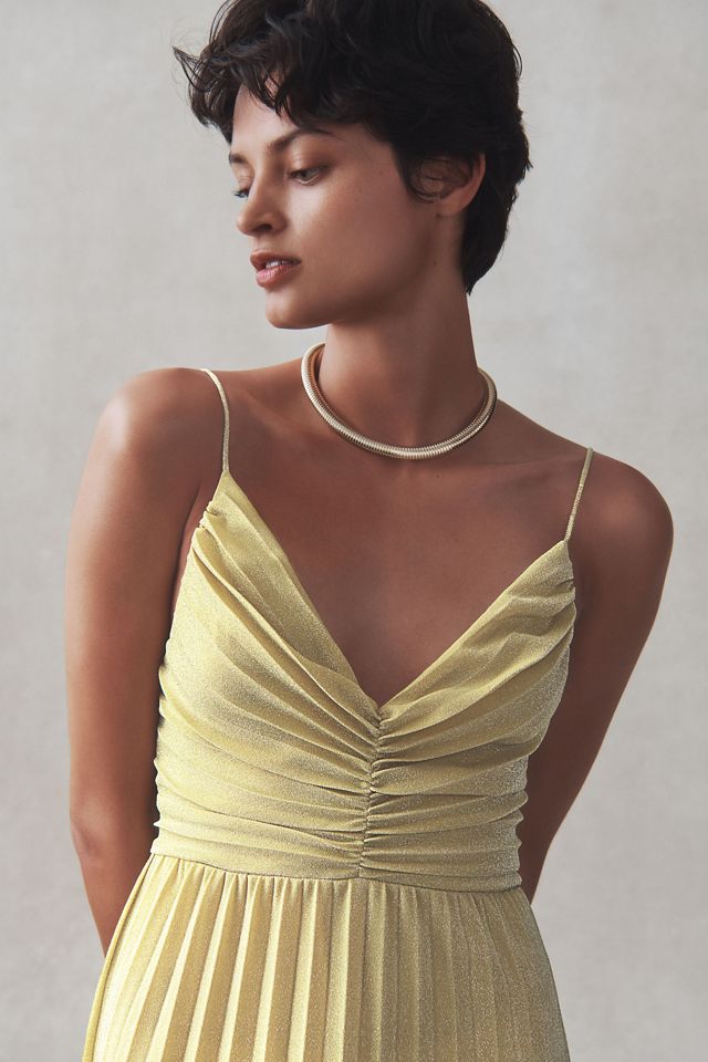 strapless open back dress Semi-Sheer Dress in Orange XXL / Beige