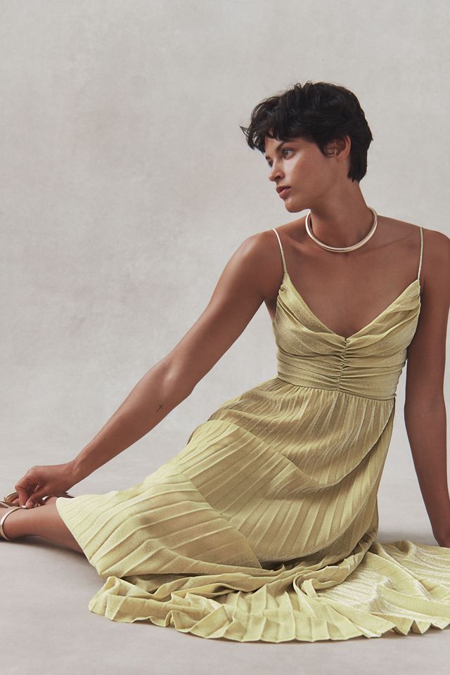 Delfi Collective Helena Sleeveless V-Neck Pleated Maxi Dress #5