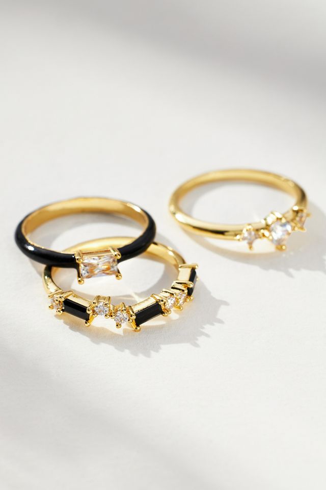 Enamel Stacking Rings, Set of 3 | Anthropologie