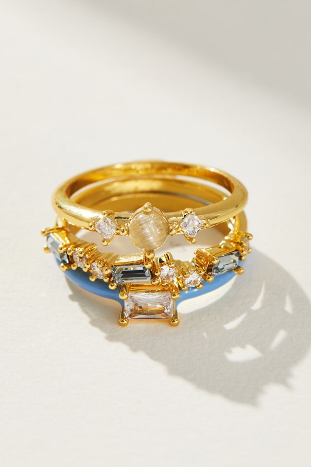 Enamel Stacking Rings, Set of 3 | Anthropologie