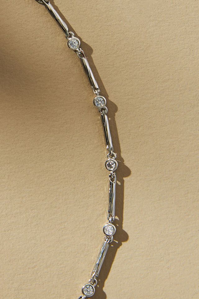 Delicate Spaced Crystal Necklace #1