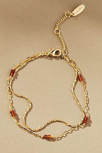 Double-Layer Beaded Chain Bracelet