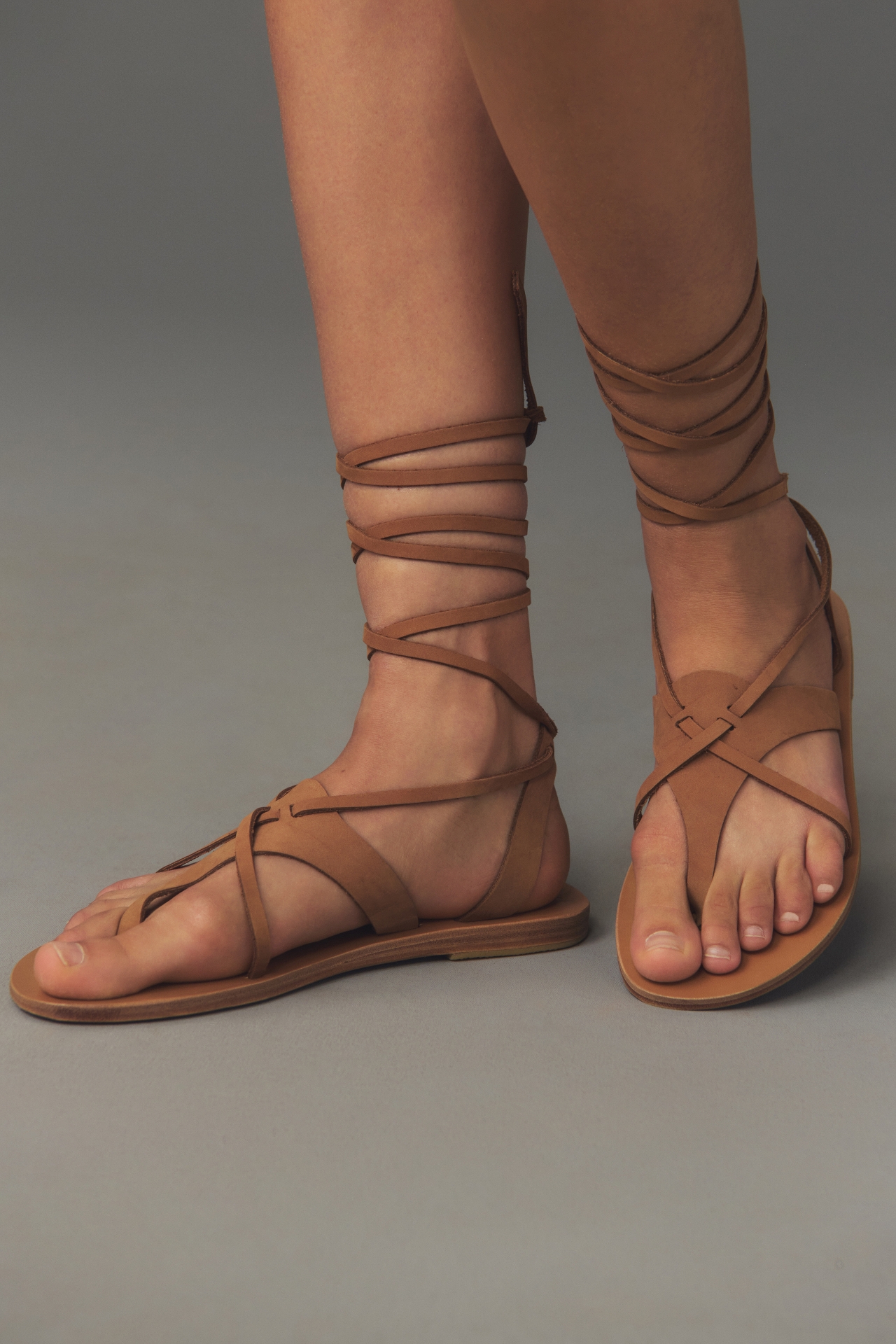 KYMA Limnos Tie-Up Leather Sandals