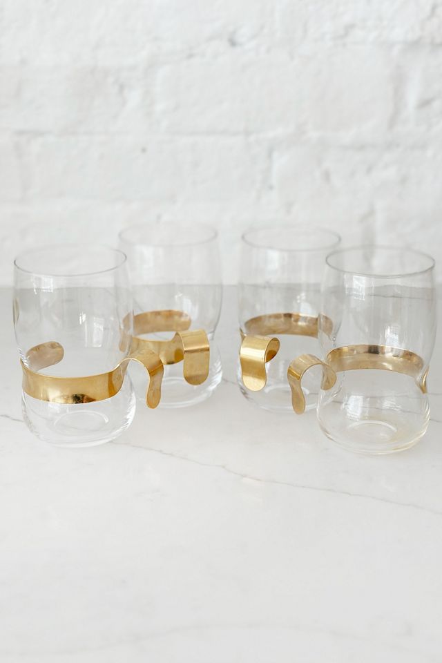 Old Flame Candle Co. Vintage 1970s Rare Iittala Finland Caged Brass Glasses #3
