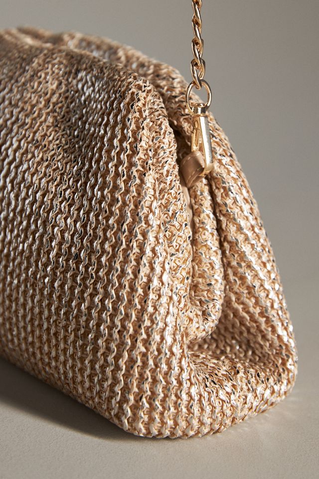 Frankie Mini Clutch: Metallic Raffia Edition | Anthropologie