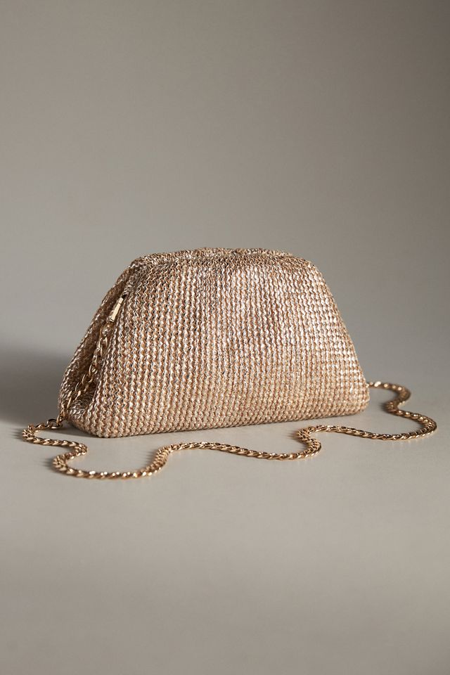 The Frankie Mini Clutch: Metallic Raffia Edition | Anthropologie