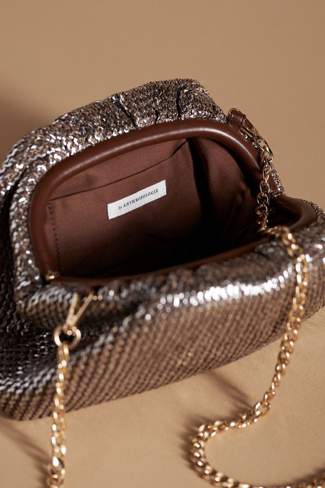 The Frankie Mini Clutch: Metallic Raffia Edition | Anthropologie