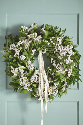 Terrain Fresh Ruscus + Statice Wreath
