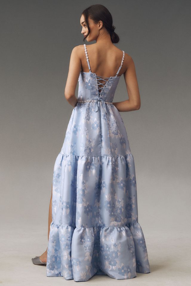 V. Chapman Lucetta Corset Tiered Maxi Dress