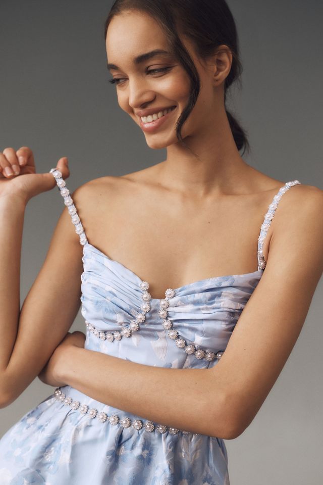 V. Chapman Lucetta Corset Tiered Maxi Dress