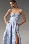 V. Chapman Lucetta Corset Tiered Maxi Dress