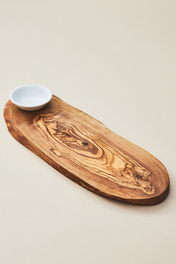 Shop Anthropologie Olivewood Cheese Board With Dip Bowl, Set Of 2