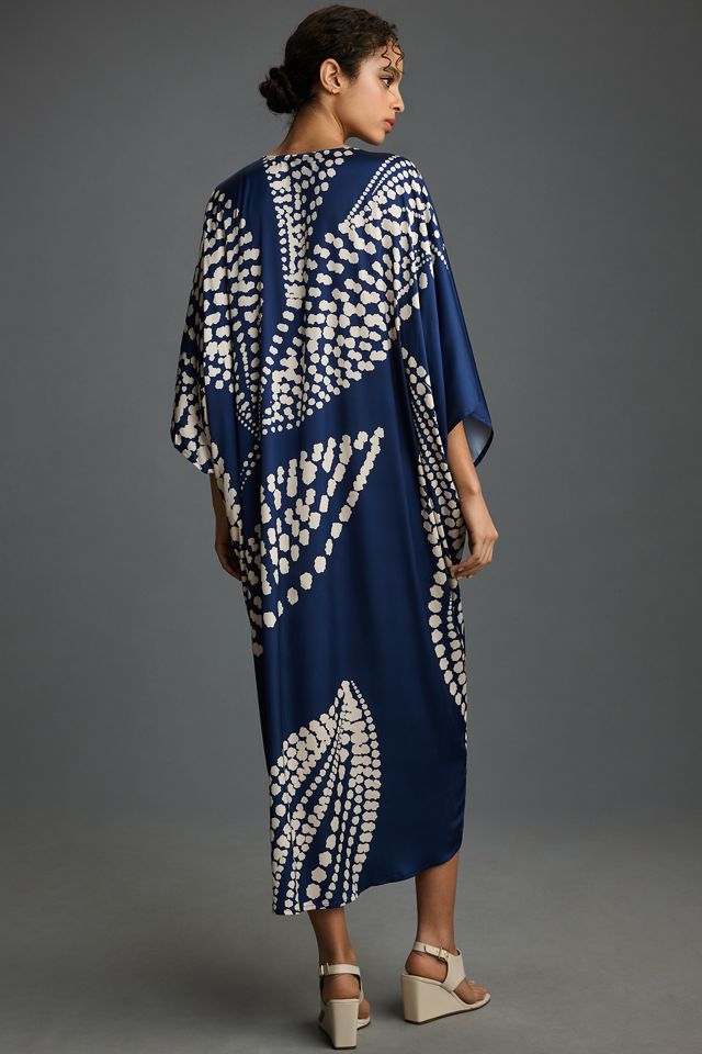 Traffic People Abstract Silky Kaftan #1