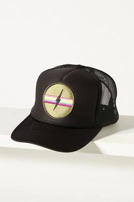 Friday Feelin Electric Rainbow Trucker Hat In Black