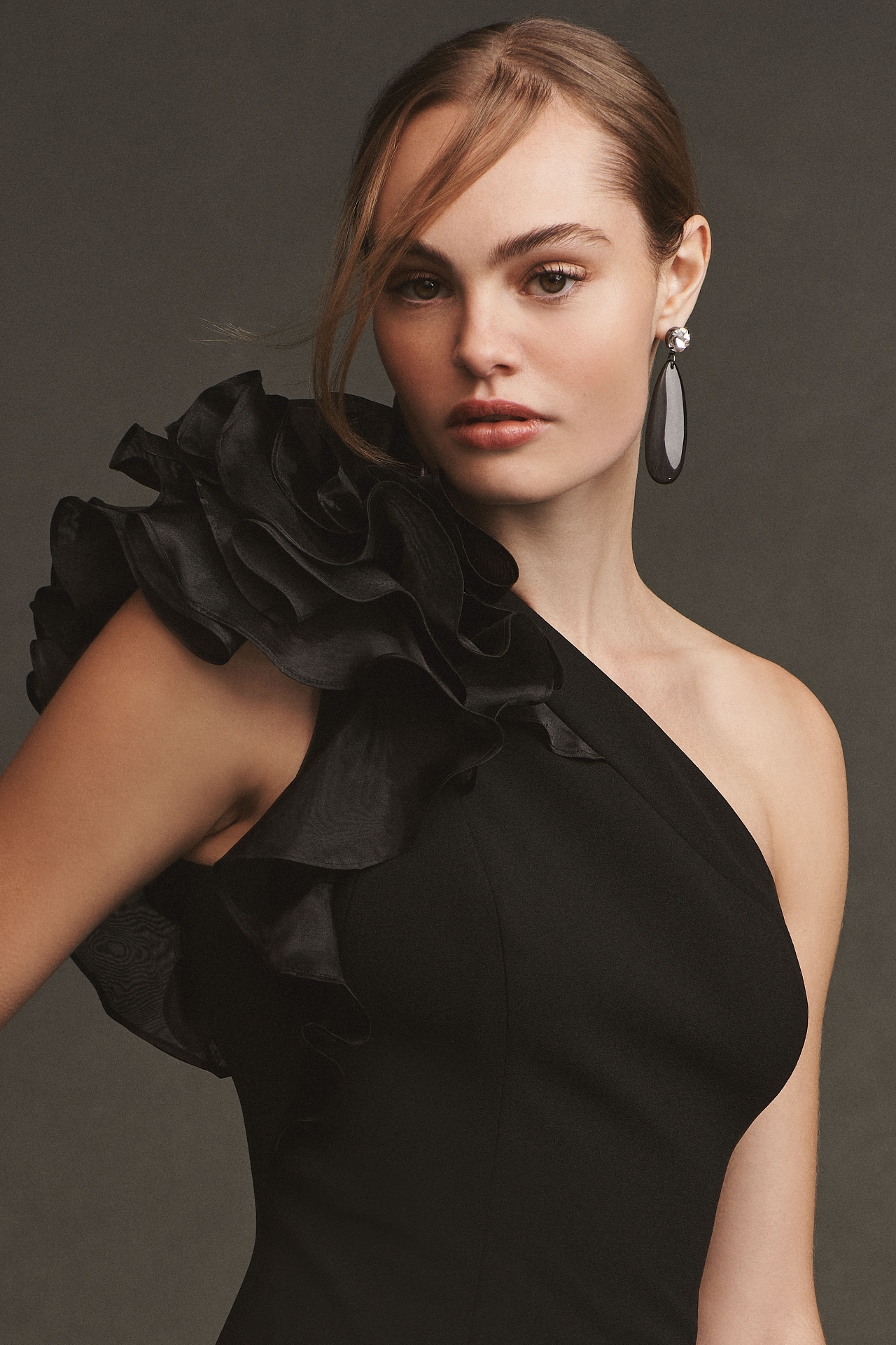 Aidan Mattox One-Shoulder Organza Ruffle Gown at Mall of America in  Bloomington, MN