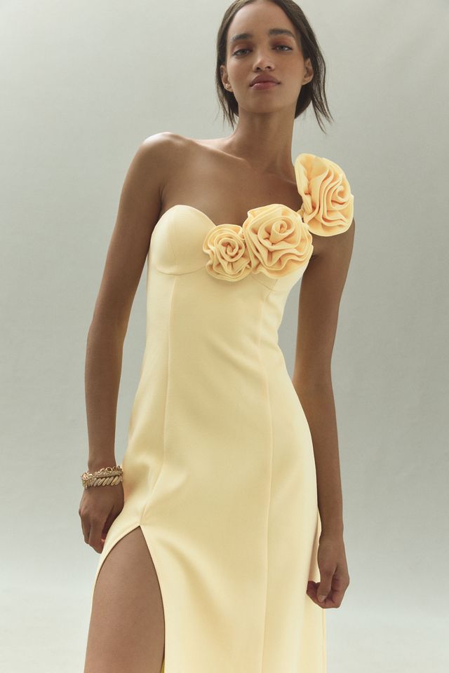The Wolf Gang Flores One-Shoulder Rose Midi Dress #3