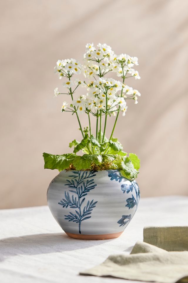 Indigo Floral Jar Planter #5