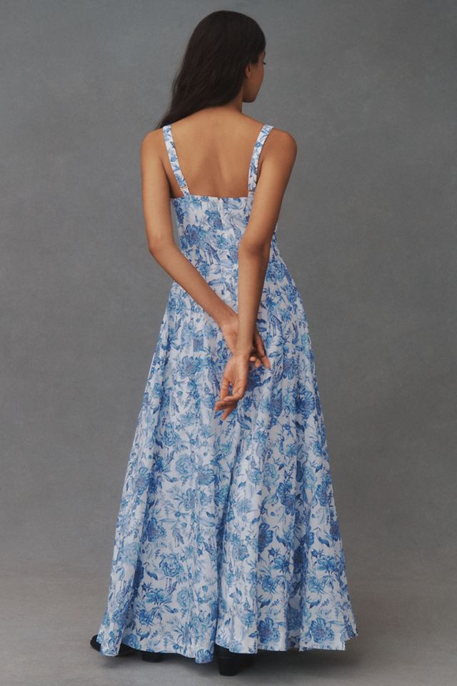 Aqua Blu Claudette Sleeveless Square-Neck Floral Maxi Dress #3