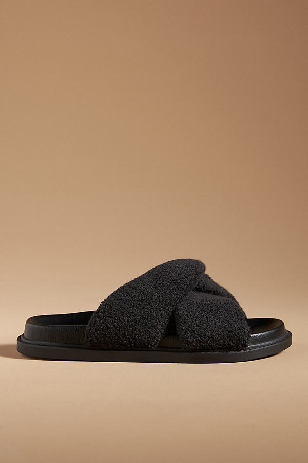 Maeve Terry Slide Sandals In Black