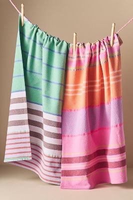 Shop Anthropologie Rayas Tea Towels, Set Of 2 In Multicolor