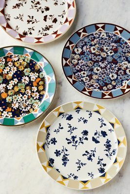 Shop Anthropologie Loren Dessert Plates, Mixed Set Of 4